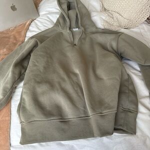 Source Unknown Olive Green Half-Zip Hoodie
